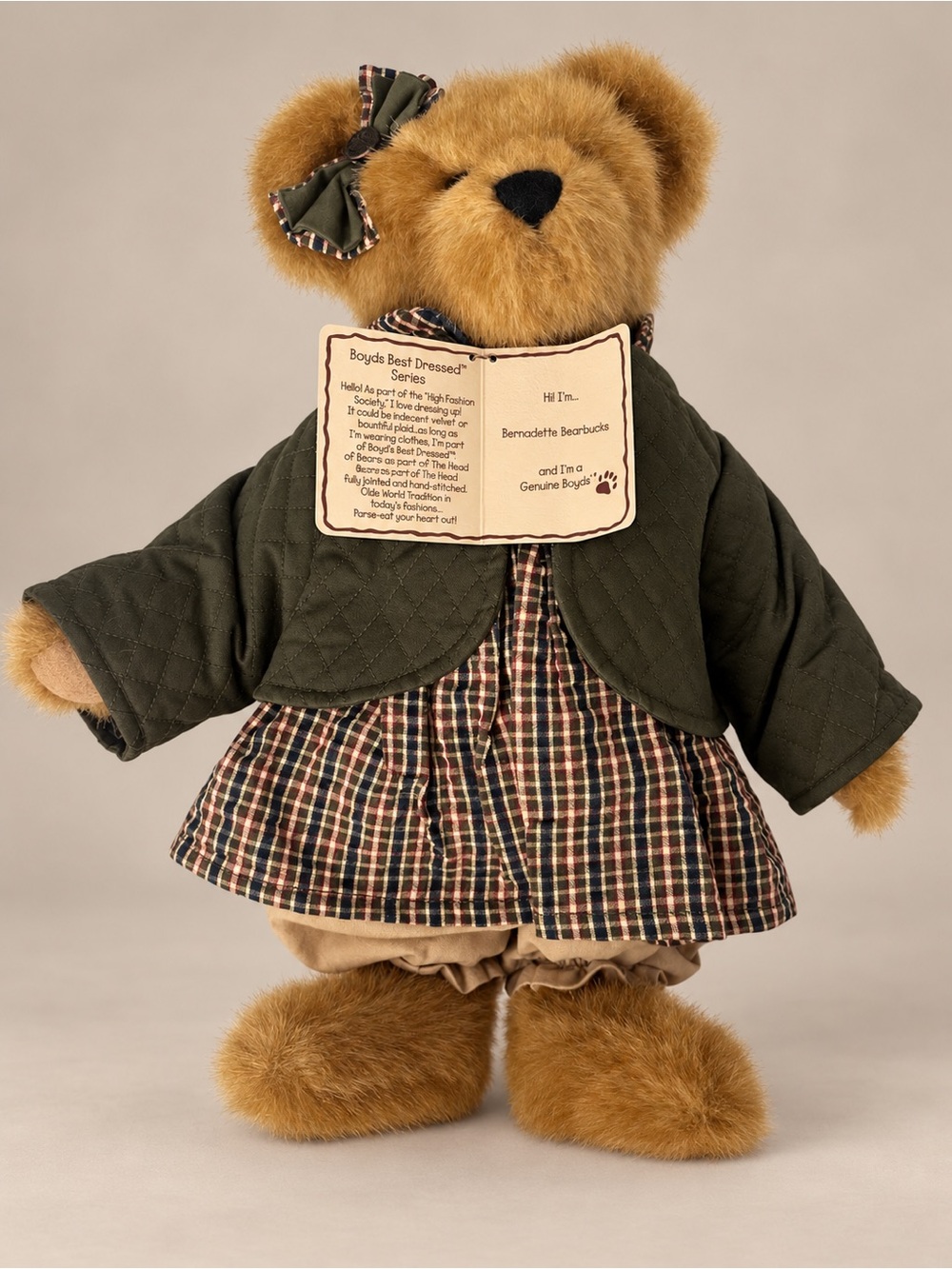 Boyds Bears Bernadette Bearbucks Best Dressed Series – With Tag